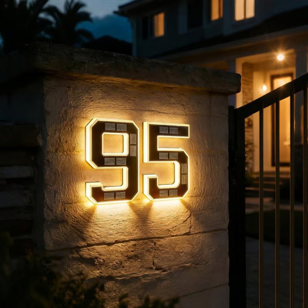 Outdoor Power Outlet Solar - Lampu Nomor Rumah LED Tanda Alamat