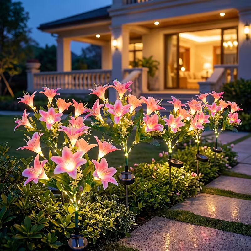 Outdoor Power Outlet Solar - Lampu Taman Bunga Lily Tenaga Surya