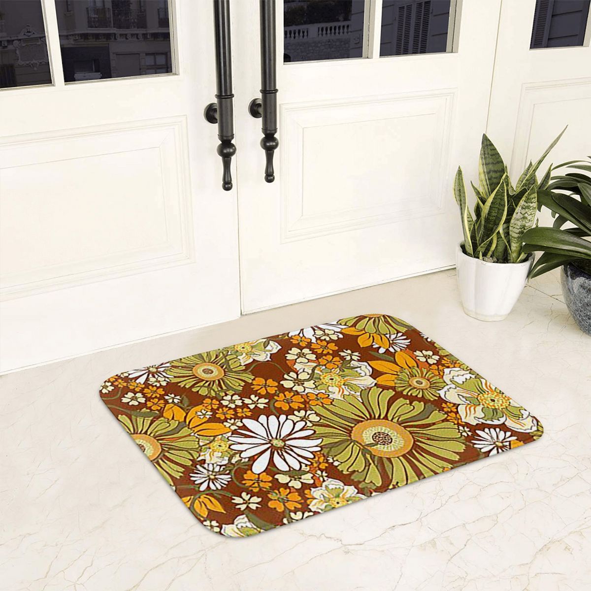 Outdoor Kitchen Power - Karpet Anti Selip Pola Flower Power