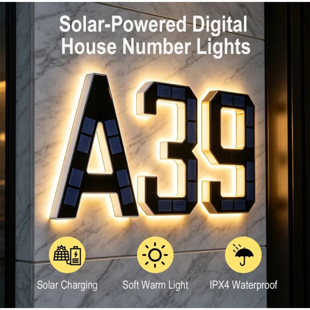 Lampu Nomor Rumah LED Tanda Al - Outdoor Power Outlet Solar ulasan dan harga