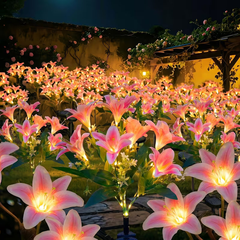 Lampu Taman Bunga Lily Tenaga  - Outdoor Power Outlet Solar ulasan dan harga