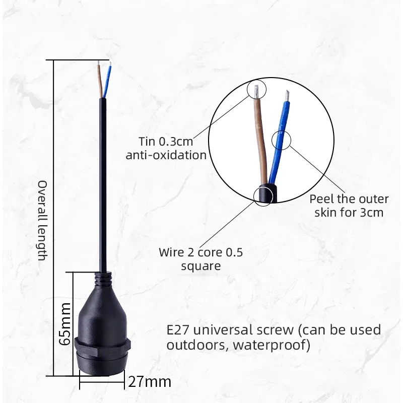 Kabel Daya Lampu Universal E27 - Outdoor Power Lead ulasan dan harga