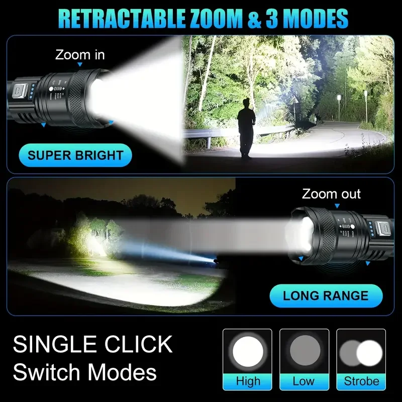 Senter LED Taktis 2000LM USB I - Outdoor Power Supply ulasan dan harga