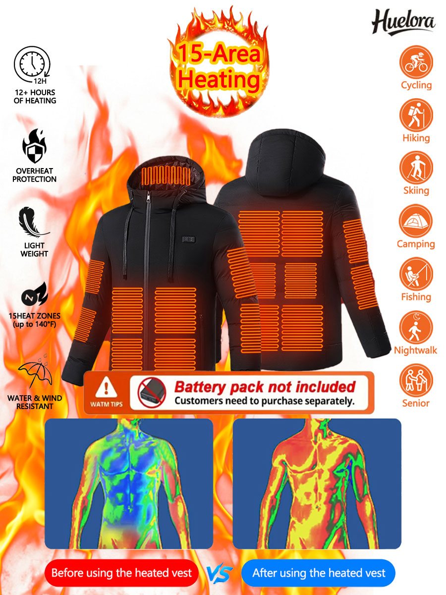 Jaket Pemanas Huelora 11 Area  - Outdoor Power Works ulasan dan harga