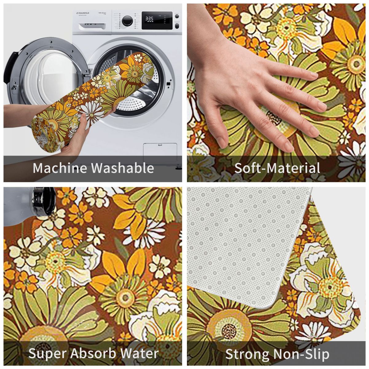 Karpet Anti Selip Pola Flower  - Outdoor Kitchen Power ulasan dan harga
